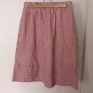 J Crew striped skirt in red. Size XS.